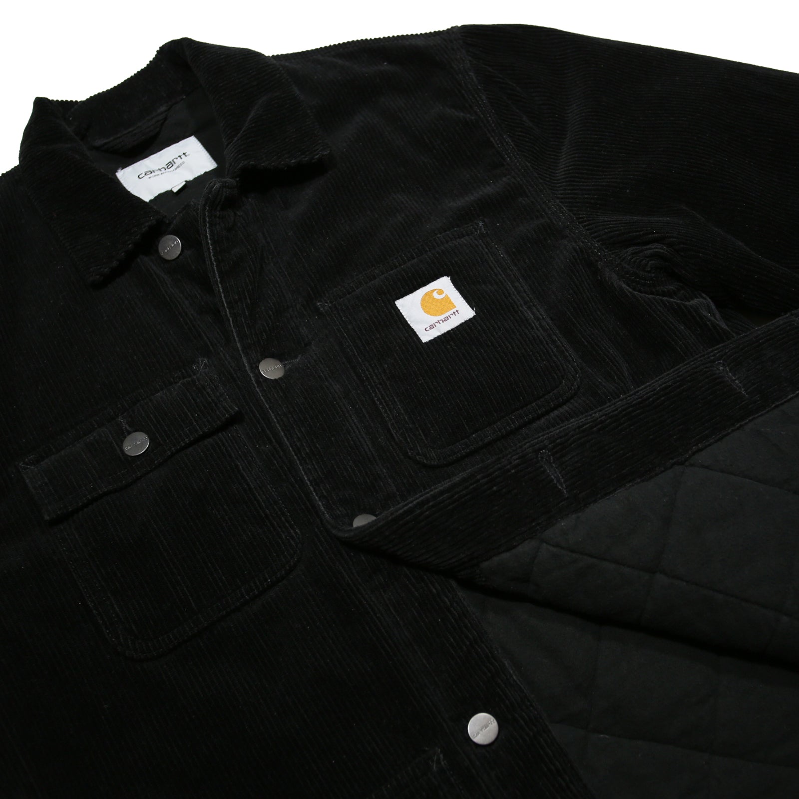 CARHARTT WIP Michigan Coat Mens Black Corduroy Jacket S Cotton Blend Workwear