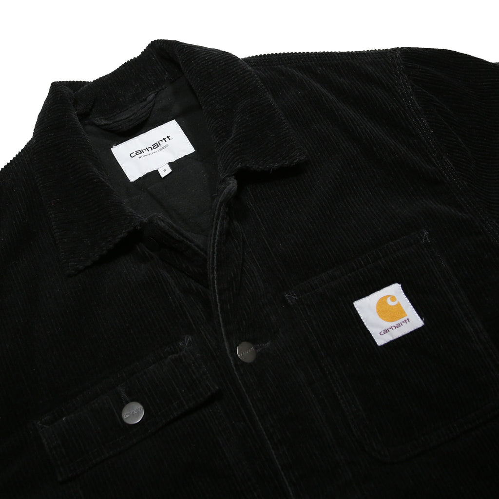 CARHARTT WIP Michigan Coat Mens Black Corduroy Jacket S Cotton Blend Workwear