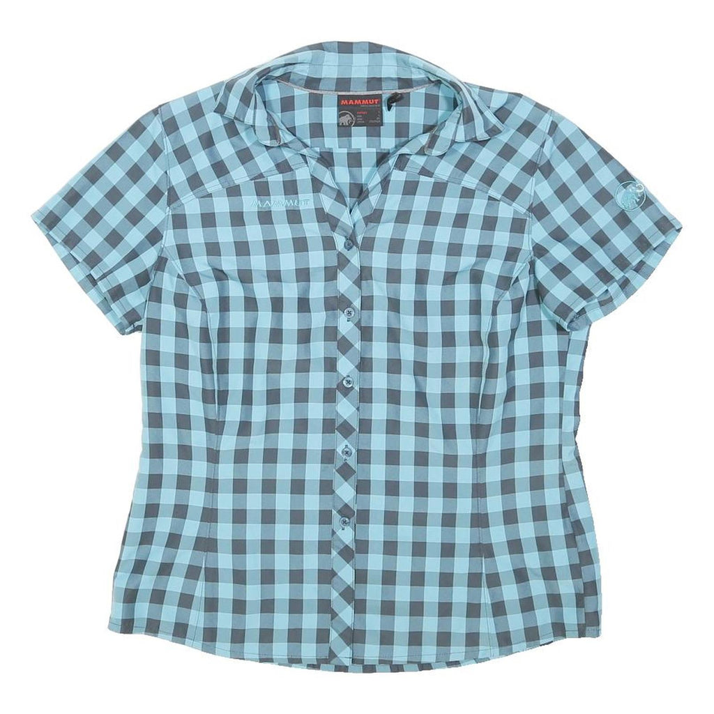 MAMMUT Womens Blue & Grey Check Shirt L Outdoor Hiking Casual Button Shirt