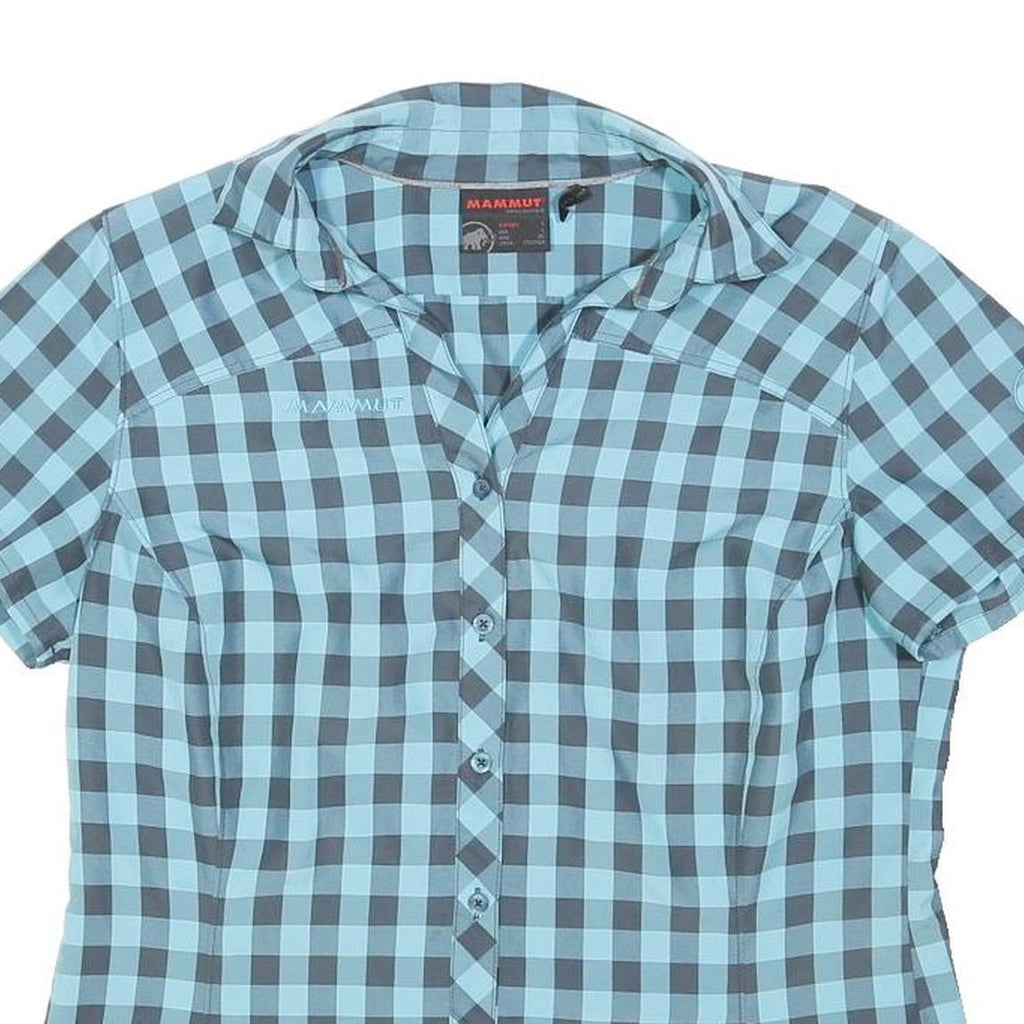 MAMMUT Womens Blue & Grey Check Shirt L Outdoor Hiking Casual Button Shirt