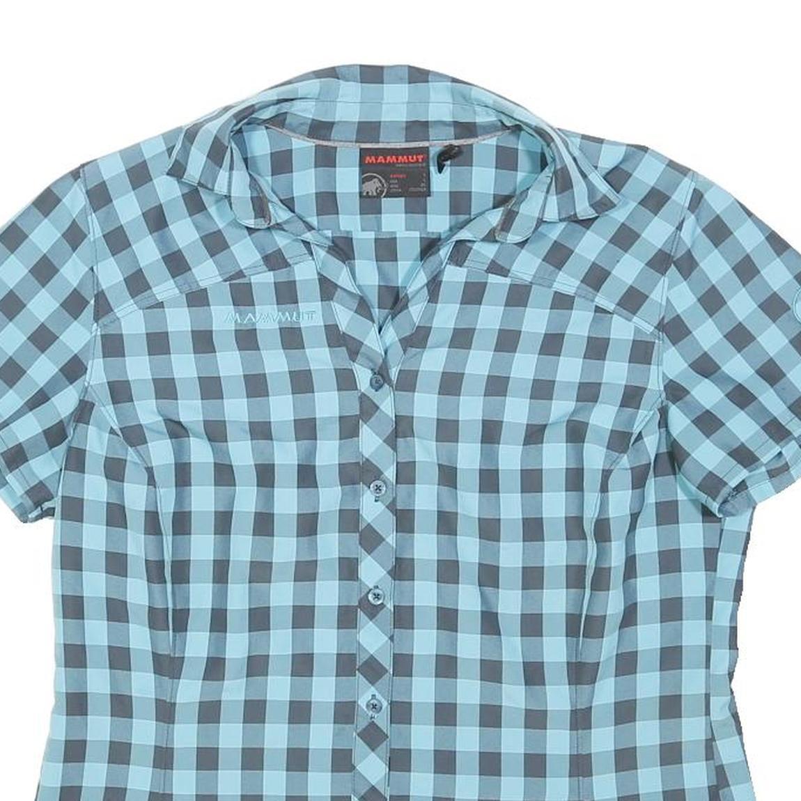 MAMMUT Womens Blue & Grey Check Shirt L Outdoor Hiking Casual Button Shirt