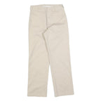 DICKIES Womens Regular Beige Cotton Blend Trousers W26 L30 Zip Classic Straight