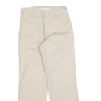 DICKIES Womens Regular Beige Cotton Blend Trousers W26 L30 Zip Classic Straight