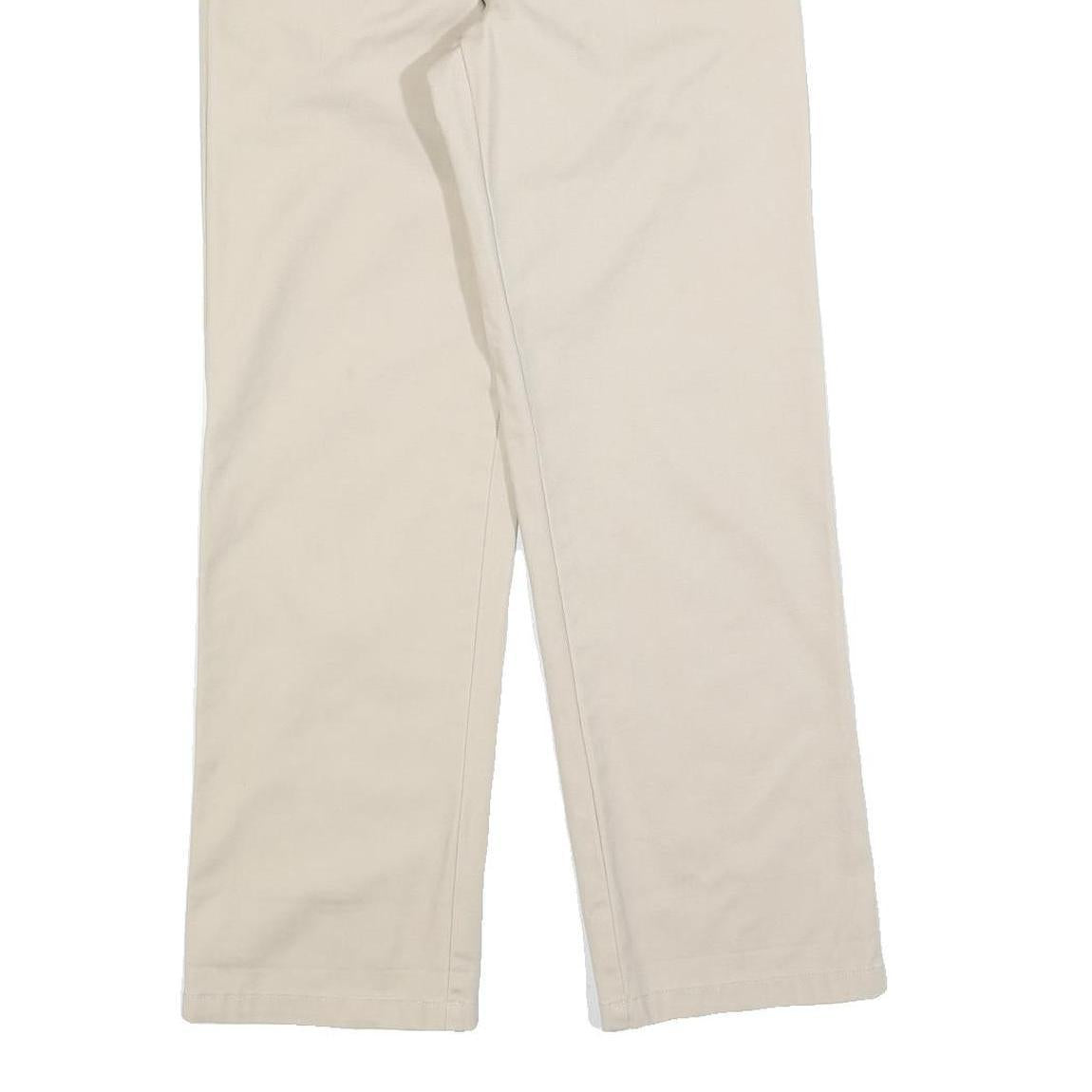 DICKIES Womens Regular Beige Cotton Blend Trousers W26 L30 Zip Classic Straight