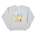 HANES Mens Grey Disneyland Crew Neck XL Graphic Print Sweatshirt Comfortable