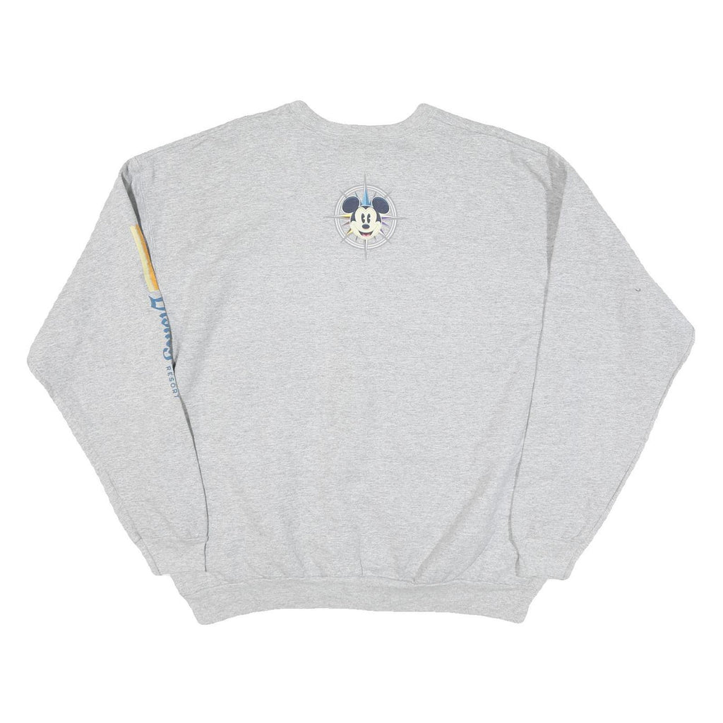 HANES Mens Grey Disneyland Crew Neck XL Graphic Print Sweatshirt Comfortable