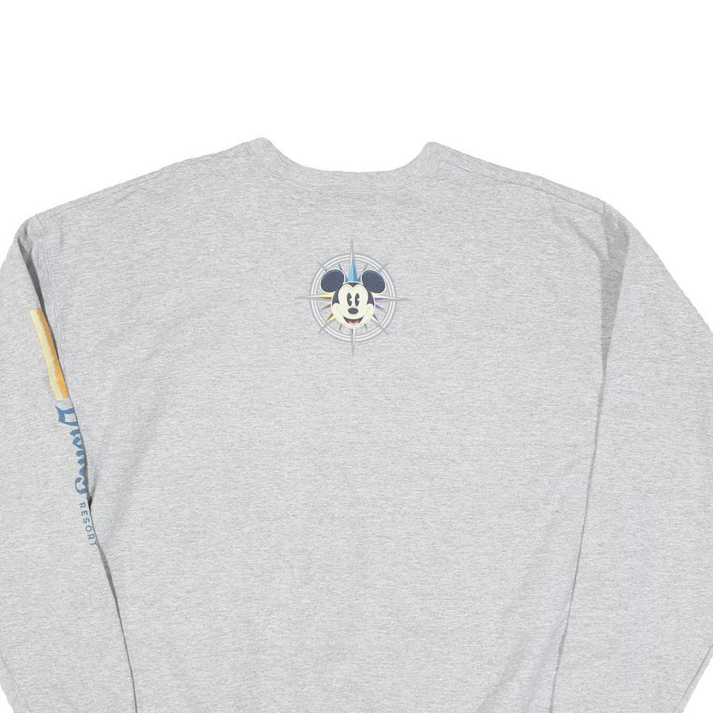 HANES Mens Grey Disneyland Crew Neck XL Graphic Print Sweatshirt Comfortable