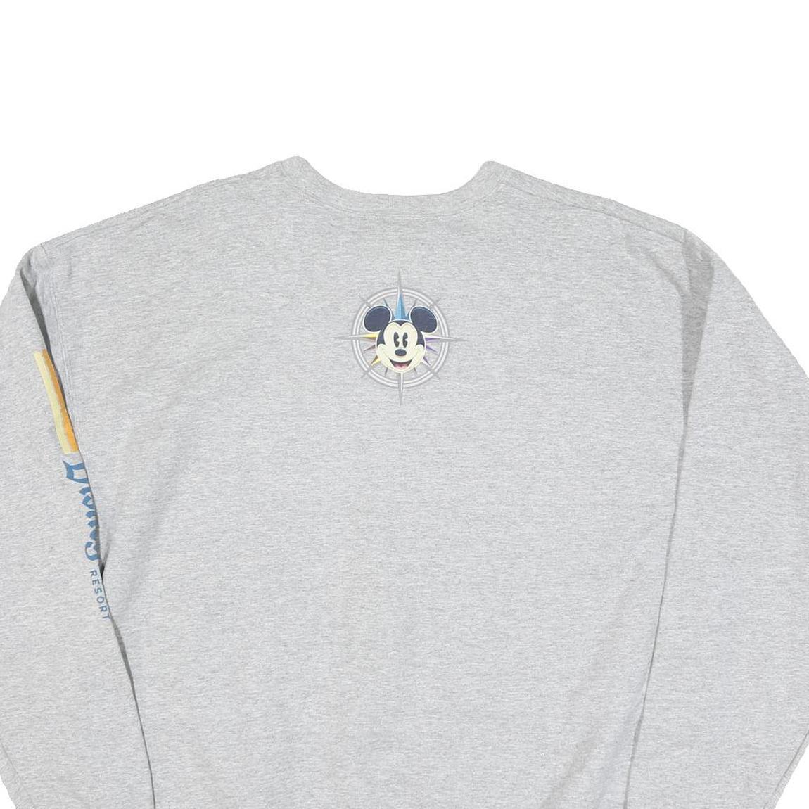 HANES Mens Grey Disneyland Crew Neck XL Graphic Print Sweatshirt Comfortable