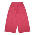 SI Womens Linen Blend Red Loose Wide-Leg Trousers W26 L25 Comfortable Casual