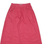 SI Womens Linen Blend Red Loose Wide-Leg Trousers W26 L25 Comfortable Casual