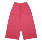 SI Womens Linen Blend Red Loose Wide-Leg Trousers W26 L25 Comfortable Casual