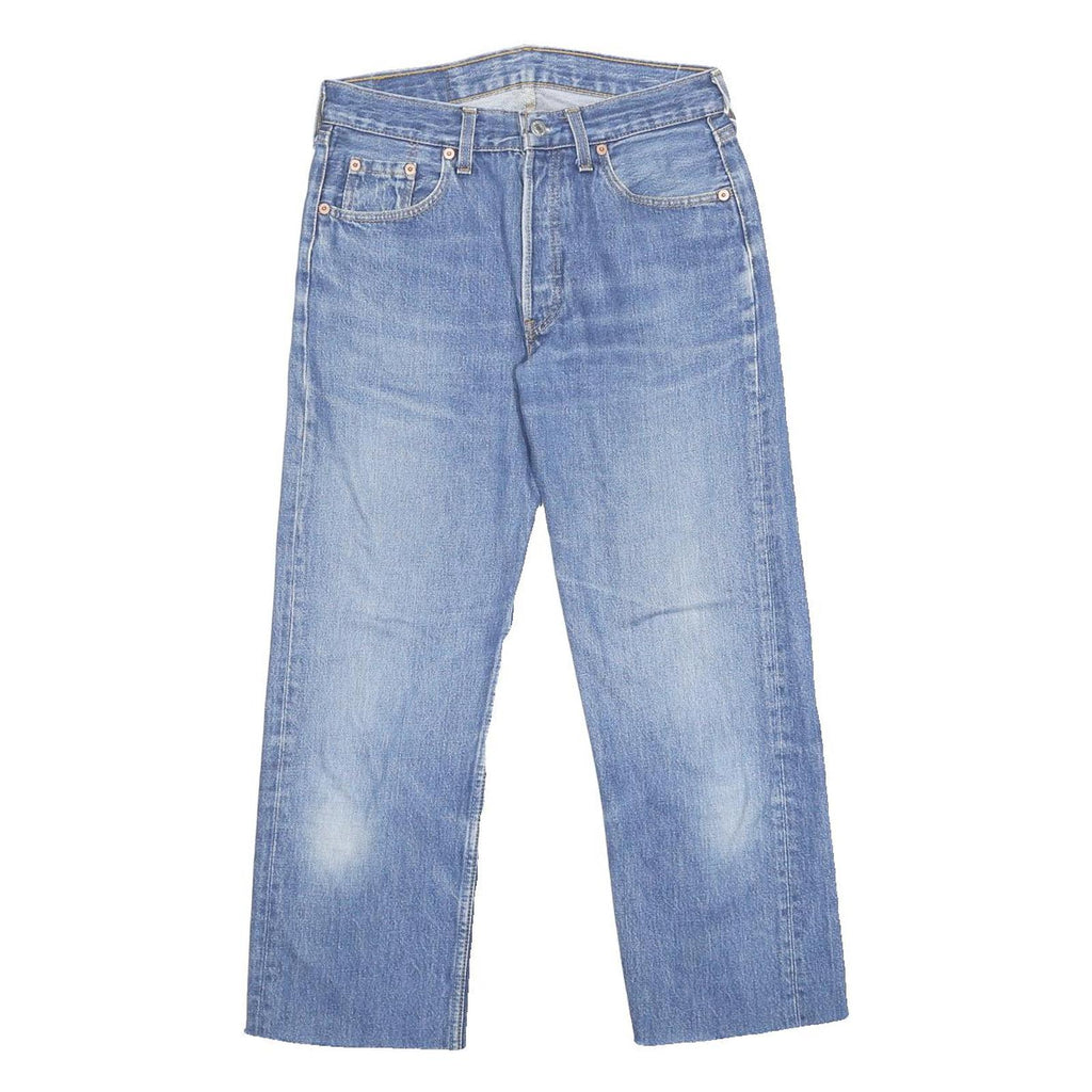 LEVI'S 501 Mens Jeans Blue Regular Straight Denim Light W32 L25 Classic Cotton