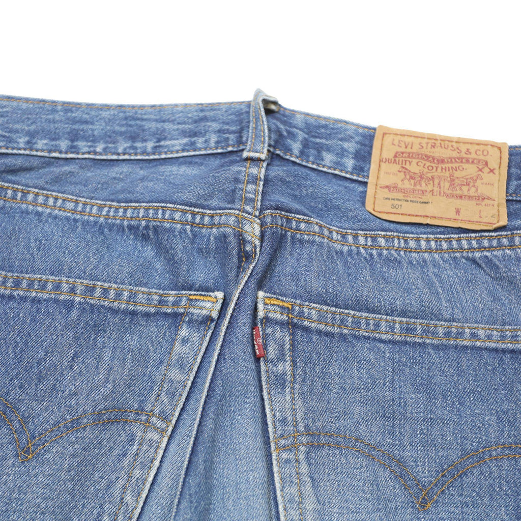 LEVI'S 501 Mens Jeans Blue Regular Straight Denim Light W32 L25 Classic Cotton