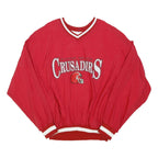 HOLLOWAY Mens Red Nylon V-Neck Classic Jacket 2XL Sports College Style Retro