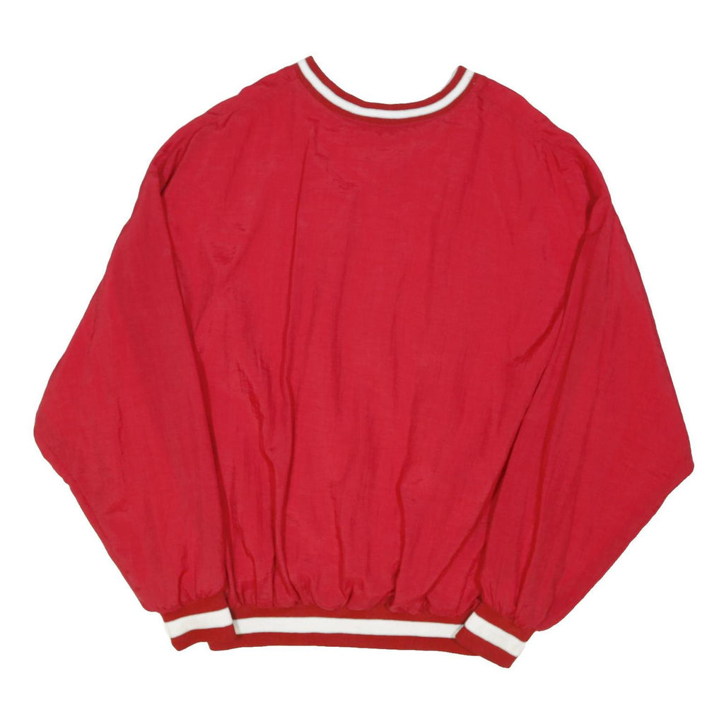 HOLLOWAY Mens Red Nylon V-Neck Classic Jacket 2XL Sports College Style Retro