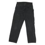 DICKIES Mens Cotton Blend Black Regular Straight Trousers W30 L29 Workwear
