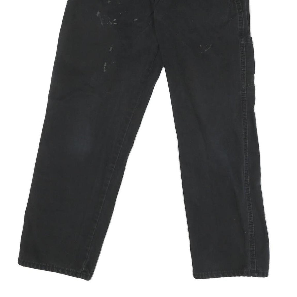DICKIES Mens Cotton Blend Black Regular Straight Trousers W30 L29 Workwear