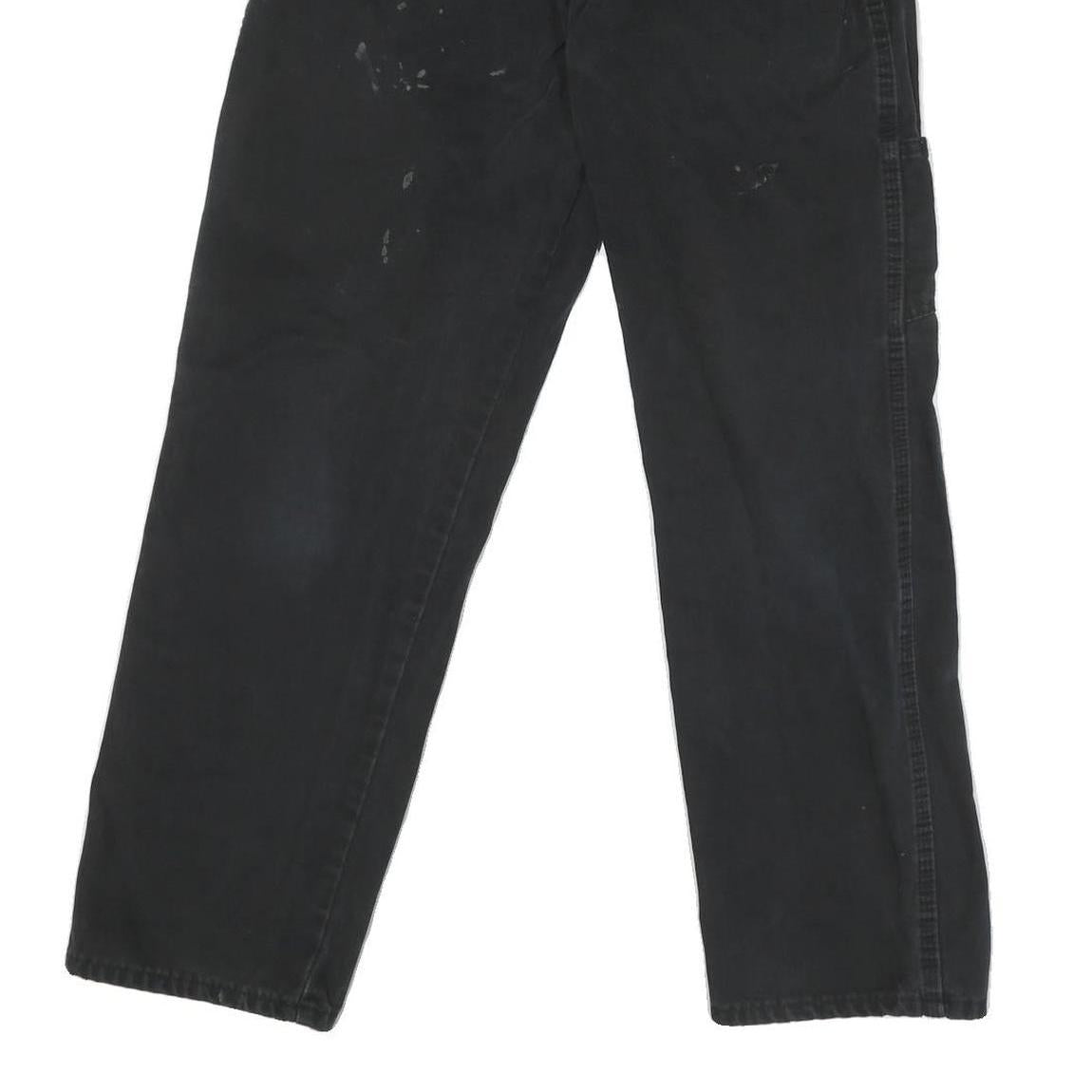 DICKIES Mens Cotton Blend Black Regular Straight Trousers W30 L29 Workwear