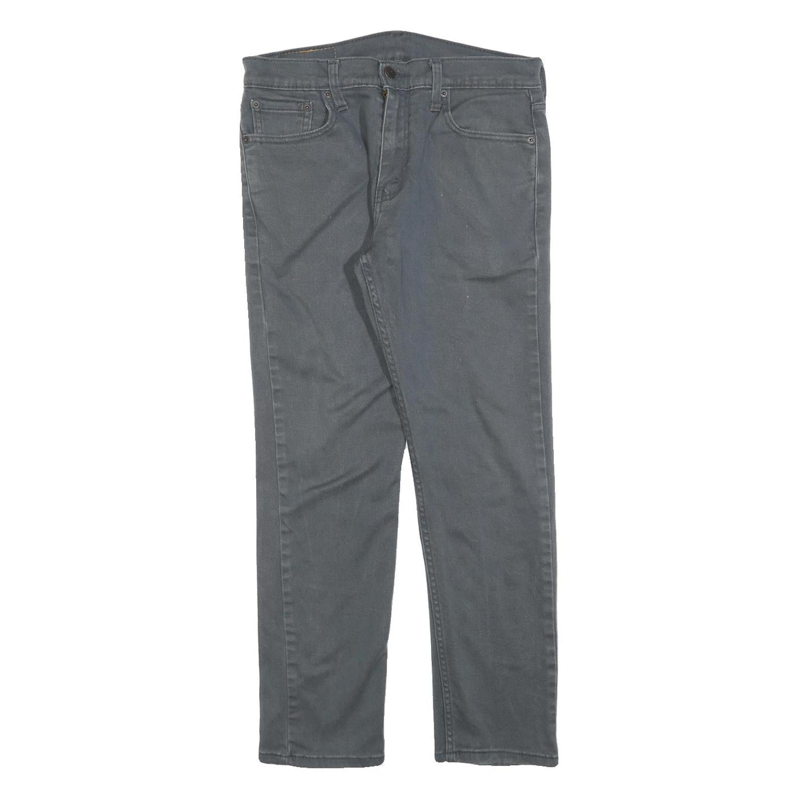 LEVI'S 502 Mens Jeans Grey Slim Slim Straight Denim Medium W30 L27 Zip Cotton