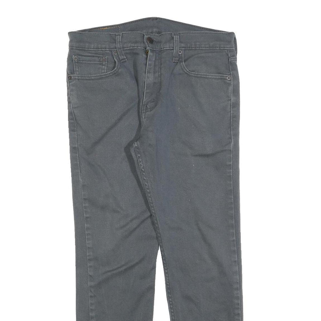 LEVI'S 502 Mens Jeans Grey Slim Slim Straight Denim Medium W30 L27 Zip Cotton