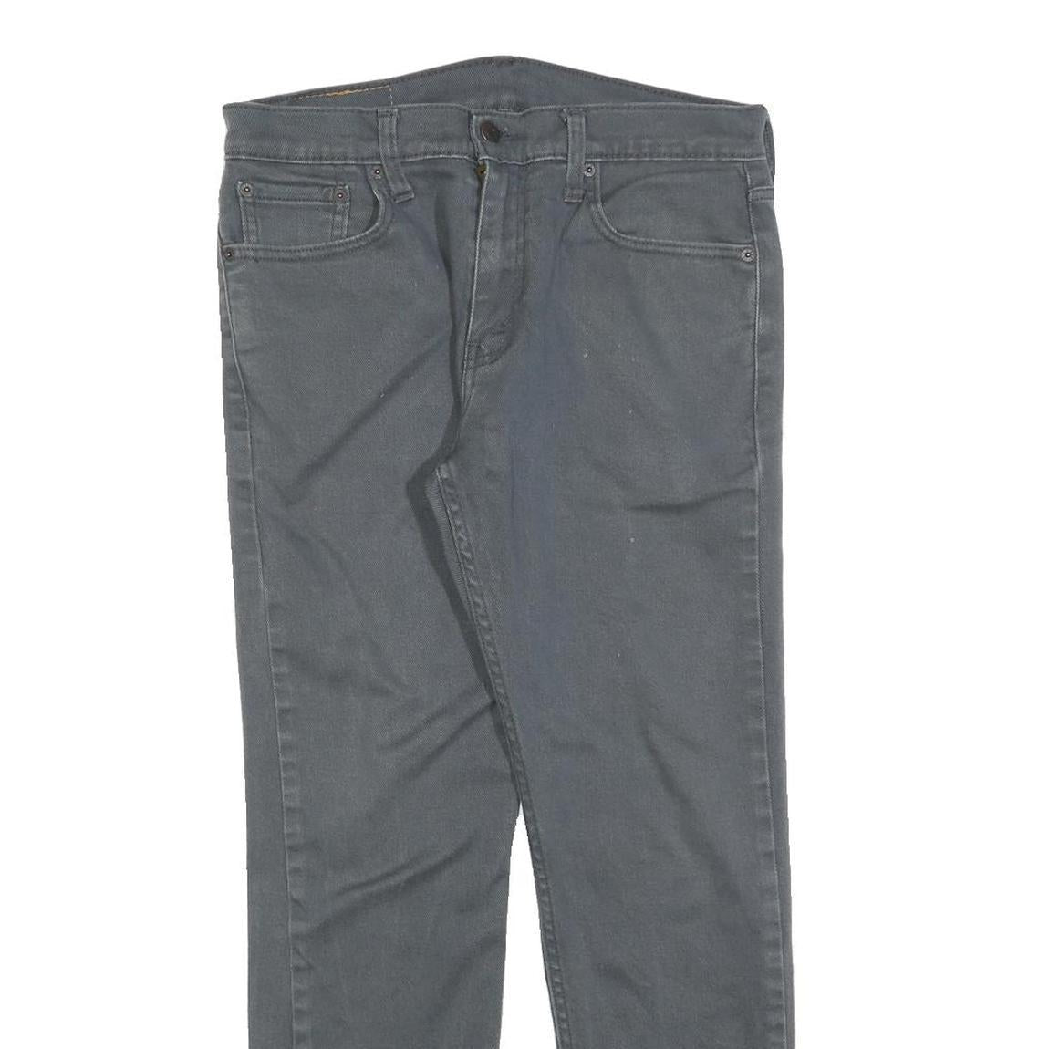 LEVI'S 502 Mens Jeans Grey Slim Slim Straight Denim Medium W30 L27 Zip Cotton