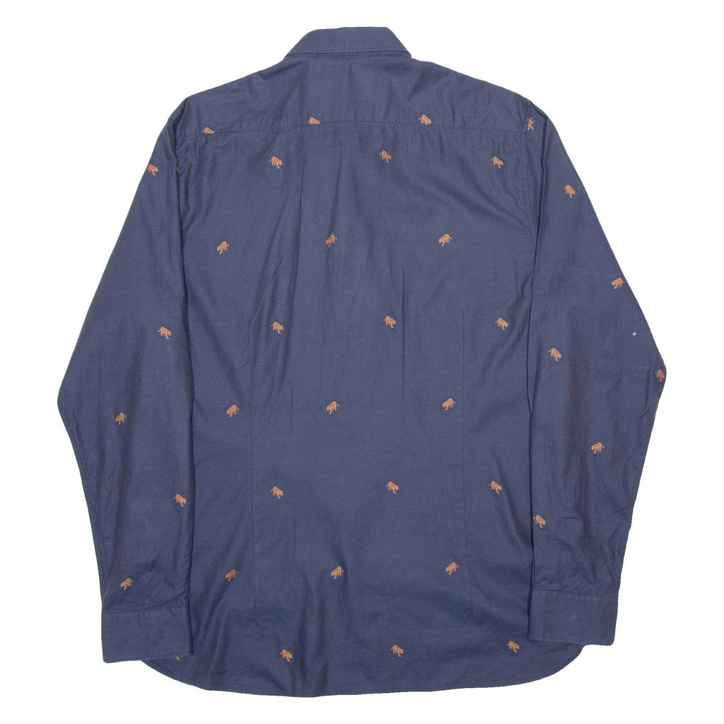 TED BAKER Mens Shirt Blue Animal Print Long Sleeve S