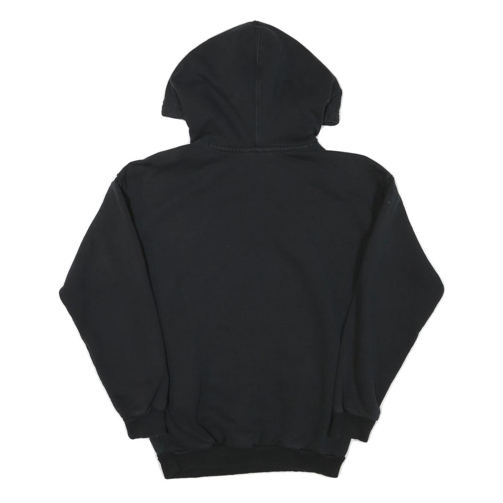 ADIDAS Womens Black Hoodie UK 6 Cotton Blend Pullover Logo Sweatshirt