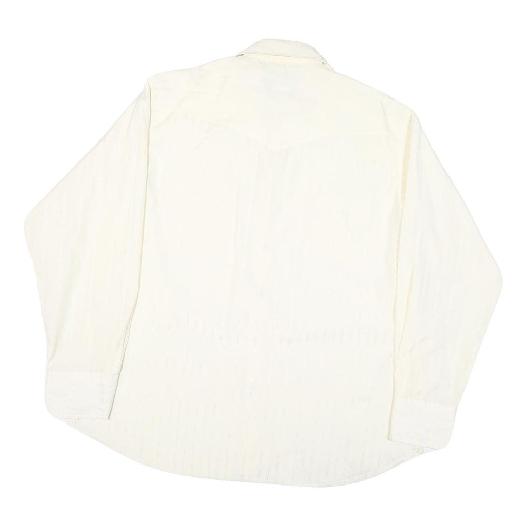 WRANGLER Mens White Polyester Blend Western Shirt XL Button Front Pockets