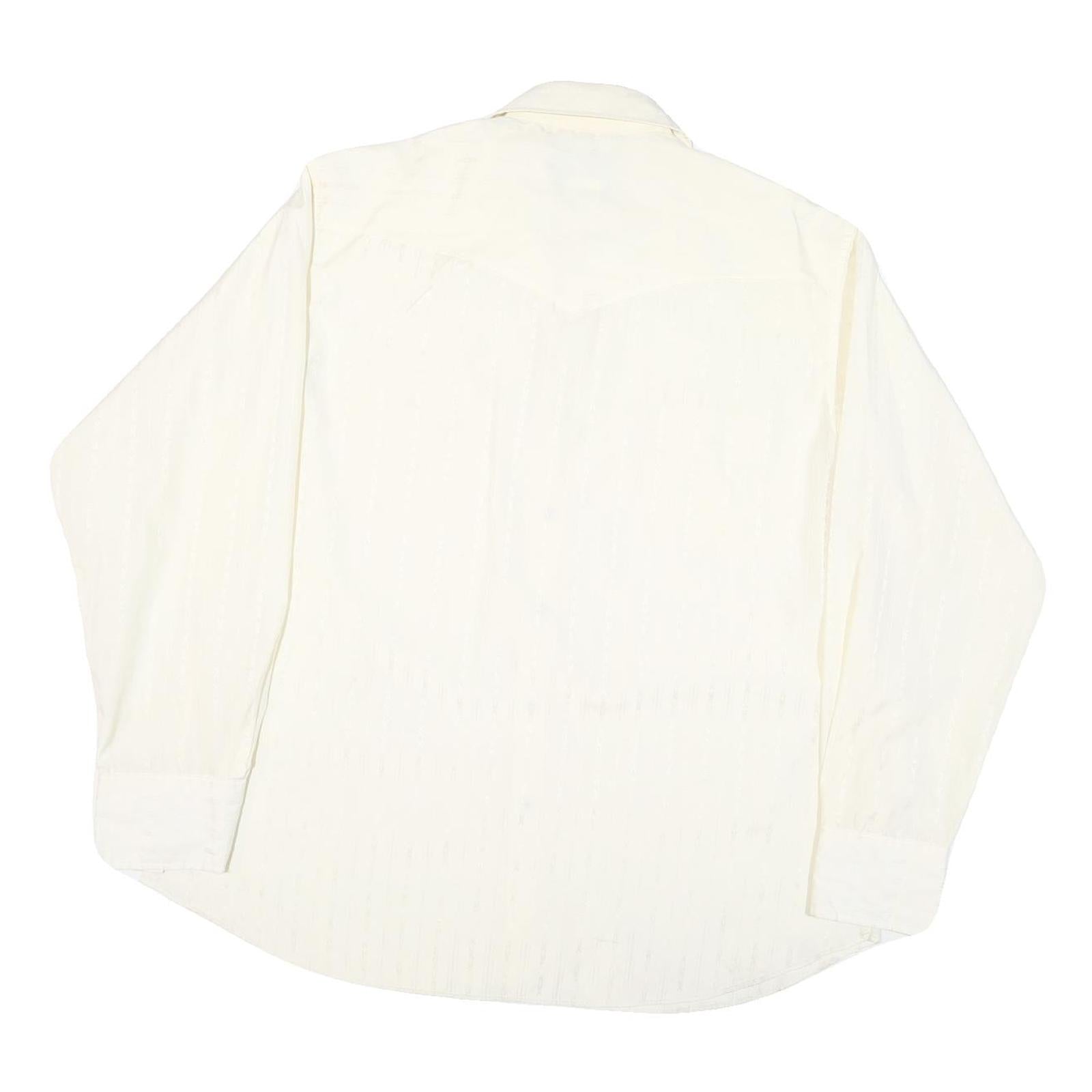 WRANGLER Mens White Polyester Blend Western Shirt XL Button Front Pockets