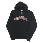 ADIDAS Mens Black Grandin Soccer Pullover Hoodie XS Sportswear Cotton