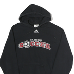 ADIDAS Mens Black Grandin Soccer Pullover Hoodie XS Sportswear Cotton