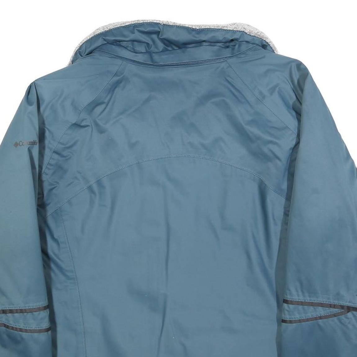 COLUMBIA Womens Blue Jacket L Polyester Blend Plain Zip Outdoor Warm