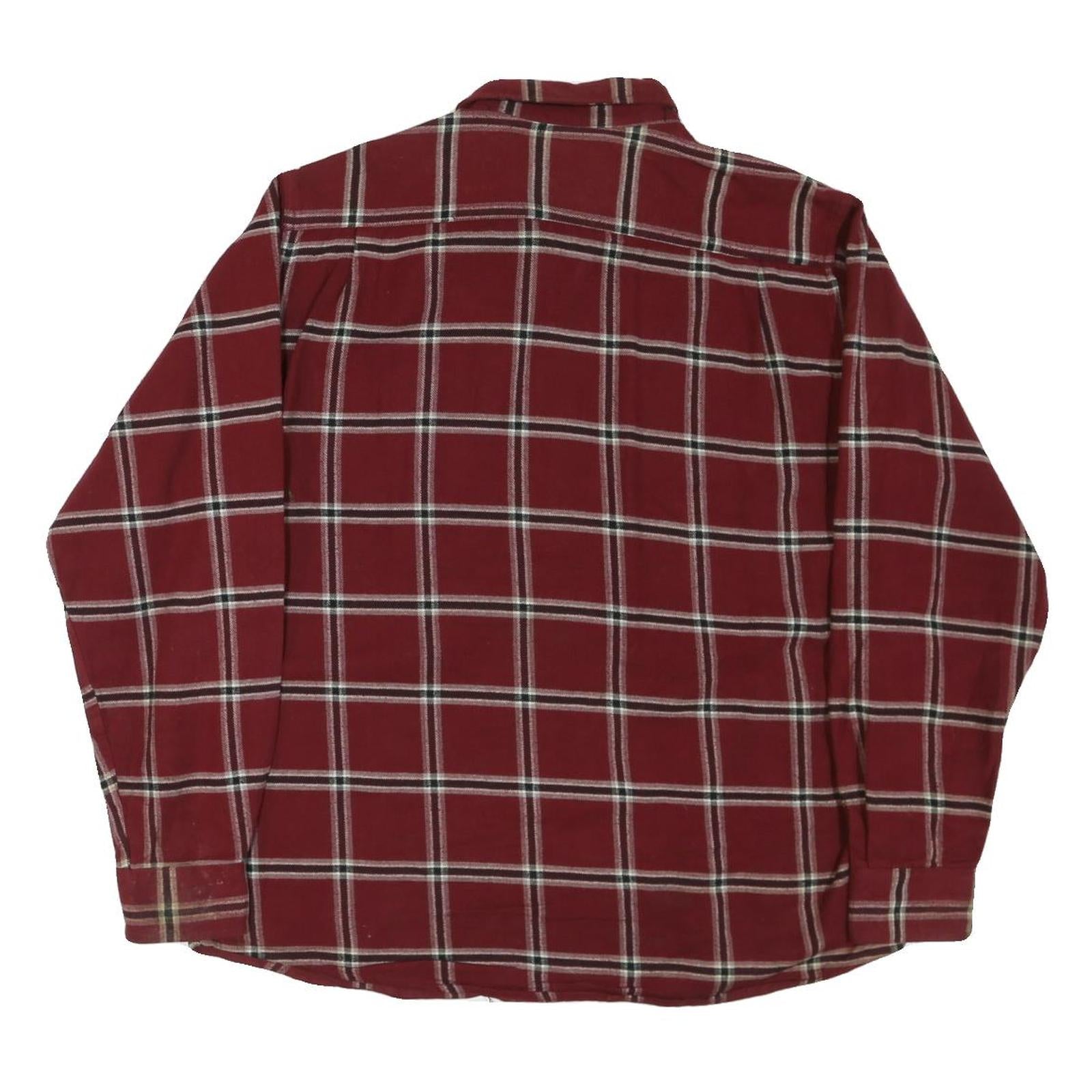 WRANGLER Mens Red Check Shirt L Cotton Blend Casual Button-Up
