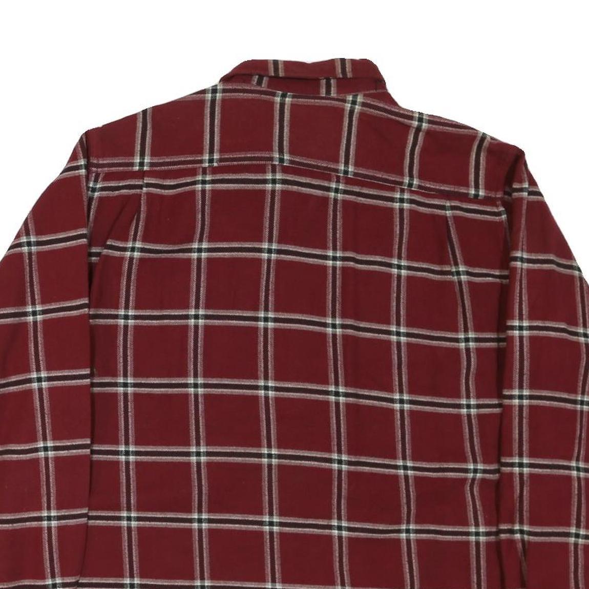 WRANGLER Mens Red Check Shirt L Cotton Blend Casual Button-Up
