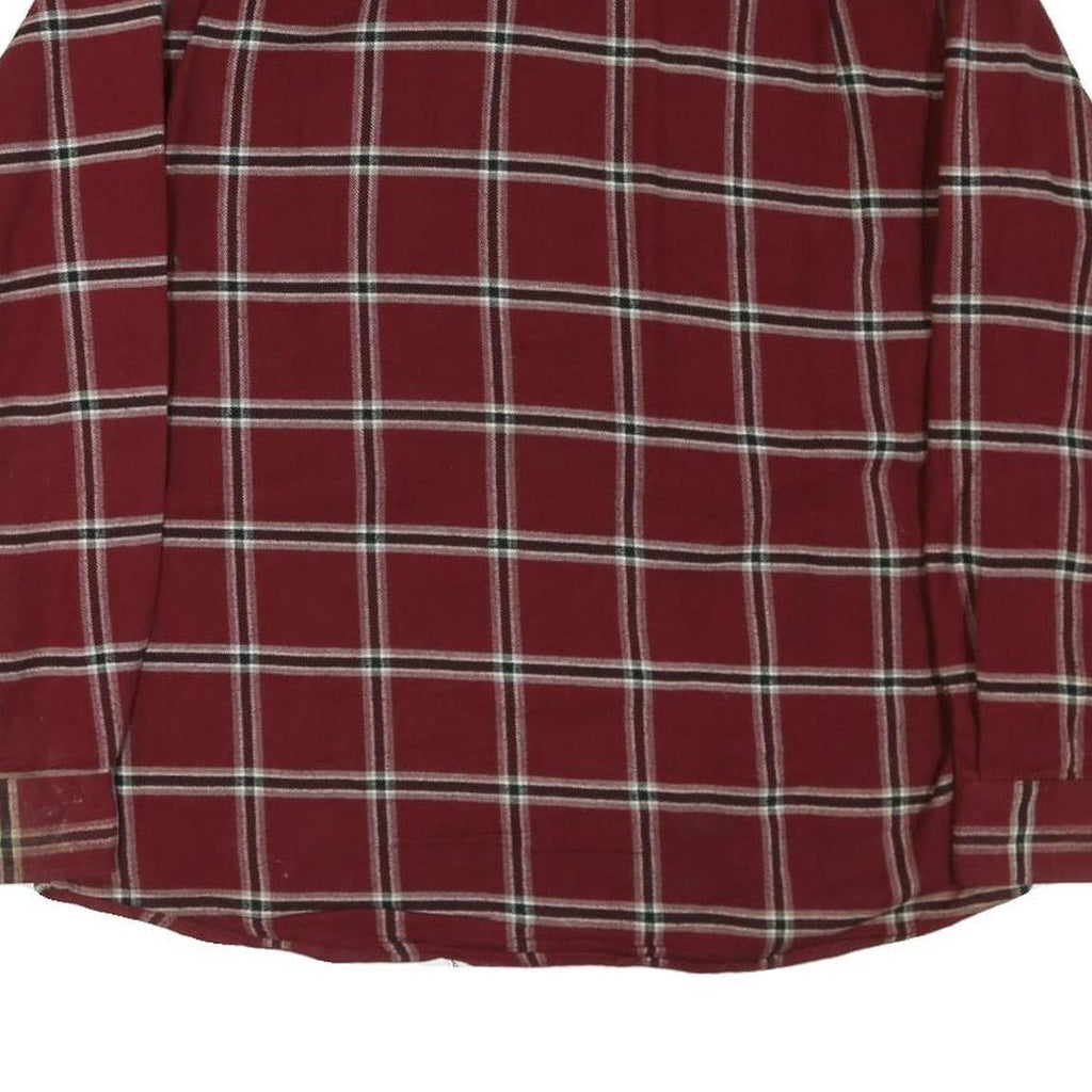 WRANGLER Mens Red Check Shirt L Cotton Blend Casual Button-Up