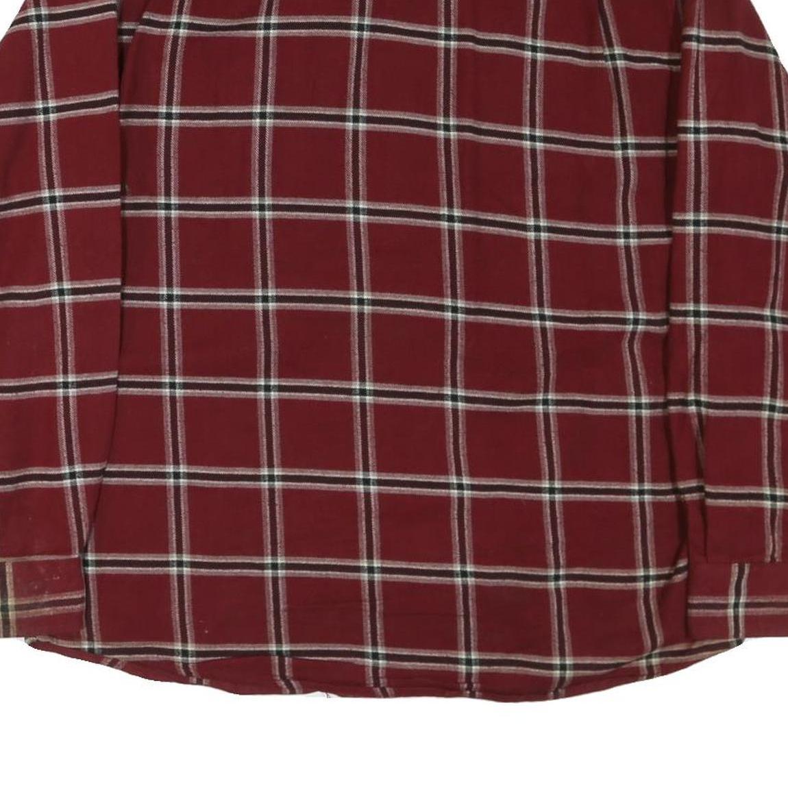 WRANGLER Mens Red Check Shirt L Cotton Blend Casual Button-Up