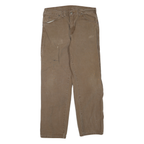 DICKIES Mens Jeans Brown Regular Straight Denim Medium W32 L30 Workwear Zip