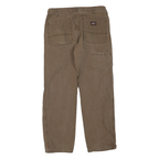 DICKIES Mens Jeans Brown Regular Straight Denim Medium W32 L30 Workwear Zip