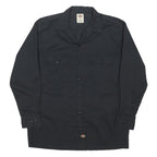 DICKIES Mens Black Work Shirt M Polyester Blend Button Closure Casual Fit
