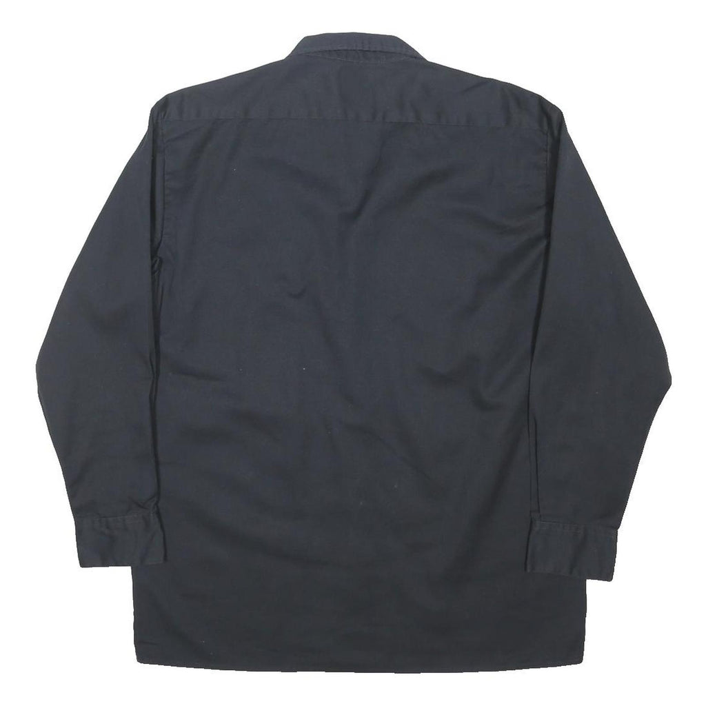 DICKIES Mens Black Work Shirt M Polyester Blend Button Closure Casual Fit