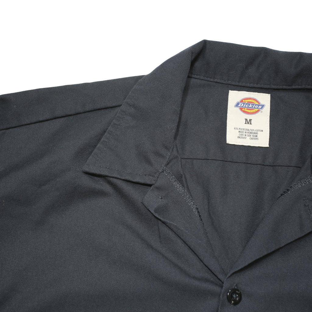 DICKIES Mens Black Work Shirt M Polyester Blend Button Closure Casual Fit