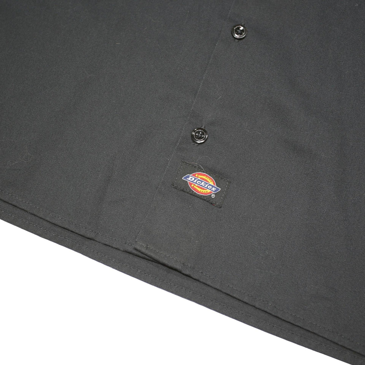 DICKIES Mens Black Work Shirt M Polyester Blend Button Closure Casual Fit