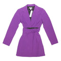 TOPSHOP Womens Purple Fit & Flare Woven Plain Long Sleeve Mini Dress UK 6