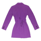 TOPSHOP Womens Purple Fit & Flare Woven Plain Long Sleeve Mini Dress UK 6