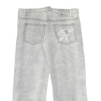 UNCLE SAM Mens Jeans White Grey Regular Straight Cotton Button W38 L27 Logo