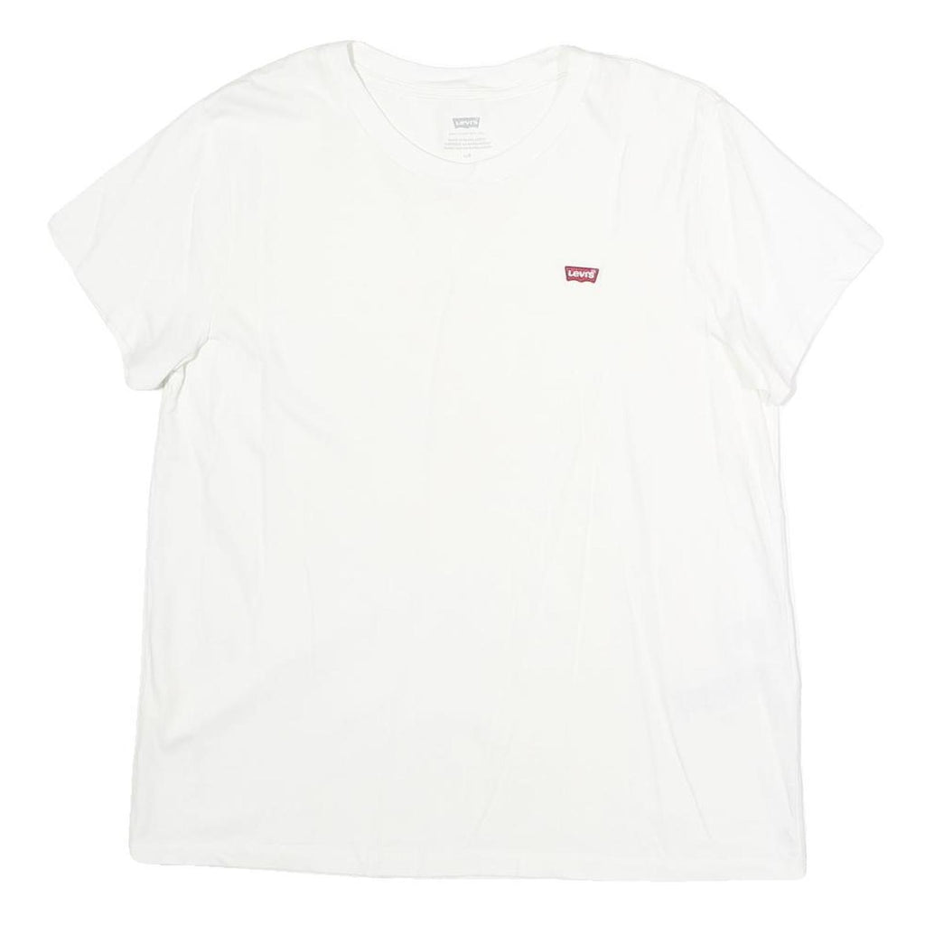LEVI'S Womens White L Classic T-Shirt Short Sleeve Crew Neck Cotton Logo