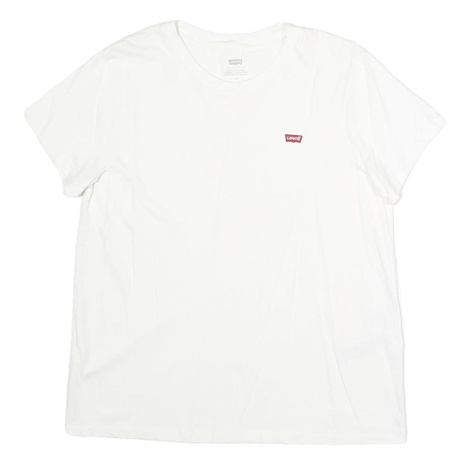 LEVI'S Womens White L Classic T-Shirt Short Sleeve Crew Neck Cotton Logo