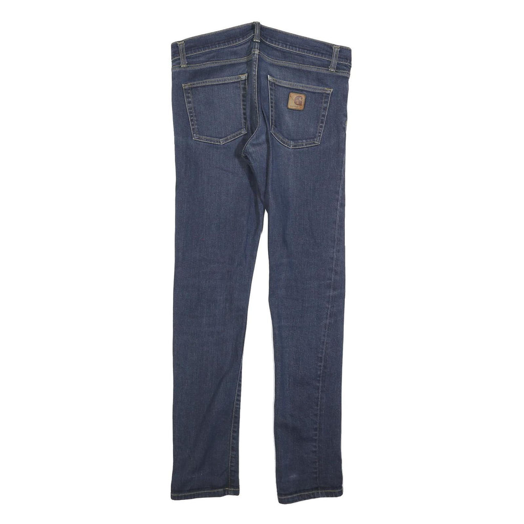 CARHARTT Mens Slim Blue Denim Jeans W32 L34 Zip Cotton Blend Stylish Comfort