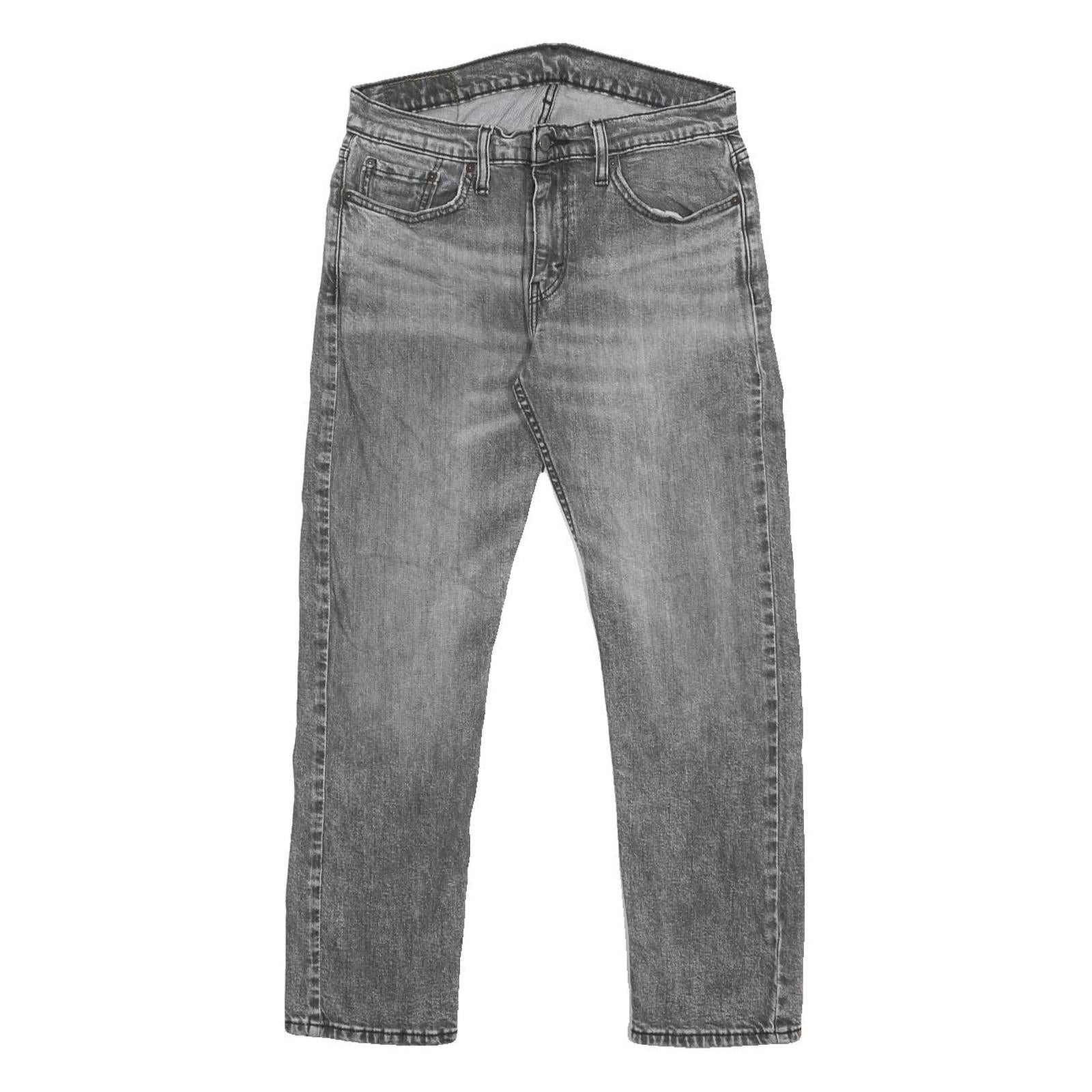 LEVI'S 502 Mens Jeans Grey Slim Straight Denim Medium W30 L30 Zip Closure