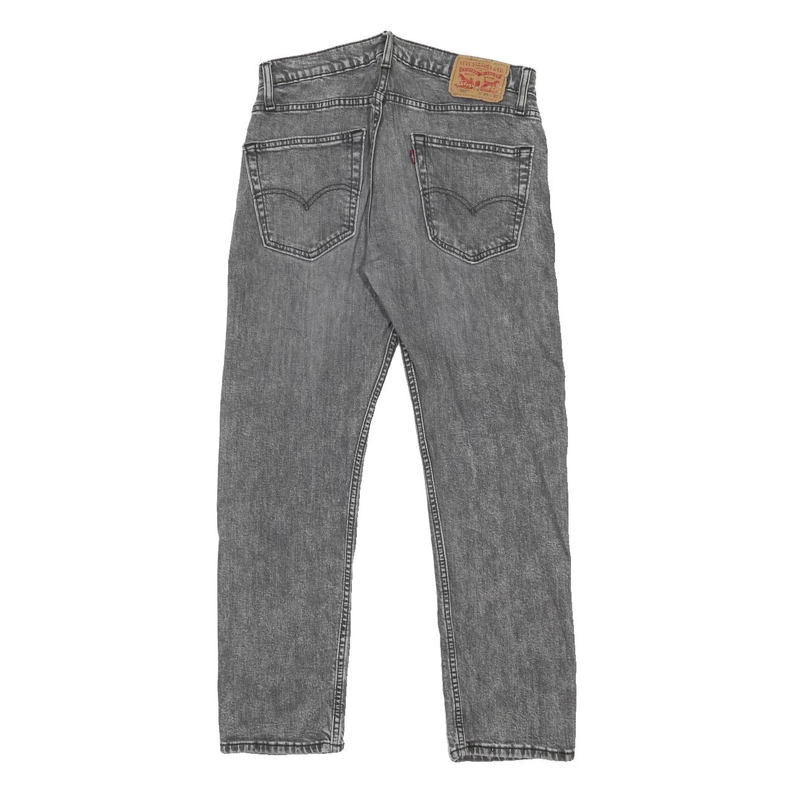 LEVI'S 502 Mens Jeans Grey Slim Straight Denim Medium W30 L30 Zip Closure
